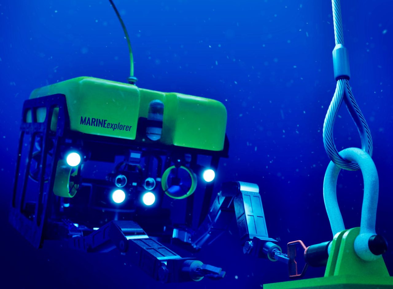 3d,Rendering,Of,A,Subsea,Rov,Performing,Operations,In,Deep